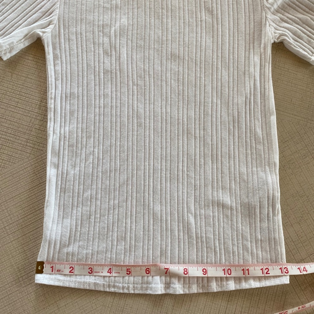 Topshop Alexa tee short sleeve ribbed white size 2 - Picture 6 of 11